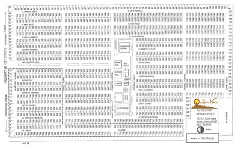 Sun Vista Site Map - Park Model Sales Yuma, AZ Sun Vista RV Park