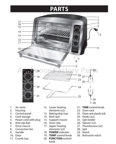 Farberware mc25cex Parts | Ovens