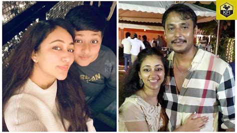 Darshan Wife Beautiful Photos With Son Vineesh | Challenging Star Darshan Son | D Boss Family ...