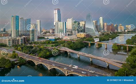 Downtown Austin Skyline at Sunset Editorial Stock Photo - Image of dusk ...