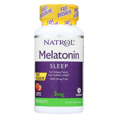 Natrol Melatonin Fast Dissolve Strawberry - 3 mg - 90 Tablets - Walmart.com