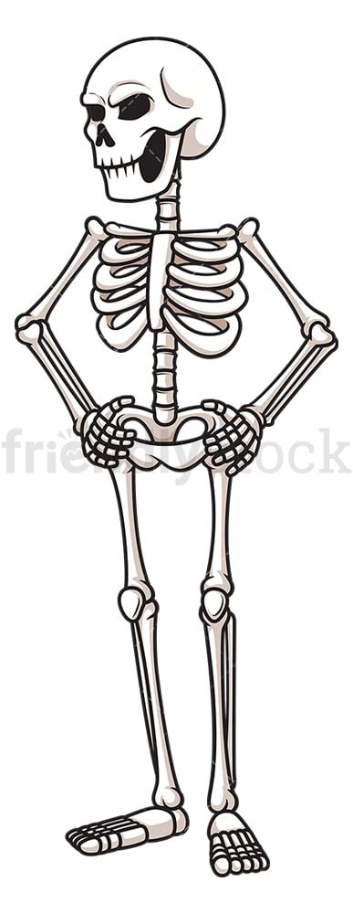 Angry Skeleton Cartoon Clipart Vector - FriendlyStock