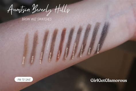 Anastasia Beverly Hills ABH Brow Wiz Shades + Eye Brow Swatches • GirlGetGlamorous