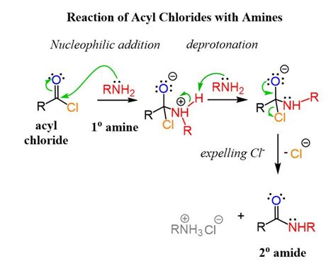 Acid chlorides reaction with amines mechanism | Organic chemistry, Organic chemistry reactions ...