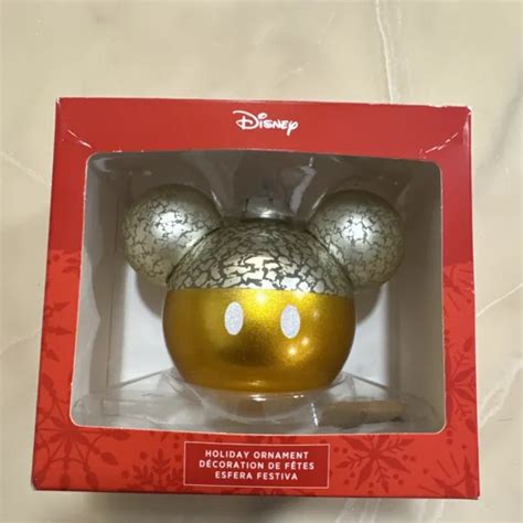 HALLMARK DISNEY MICKEY Mouse Icon Gold Glass Ornament $5.99 - PicClick