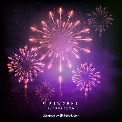 Free Vector | Pink fireworks background