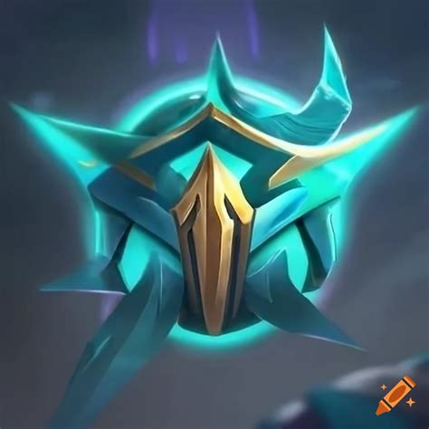 Gold and cyan league of legends duo ranking logo on Craiyon