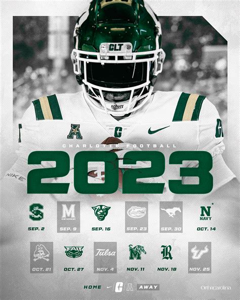 2023 Charlotte Football Schedule on Behance