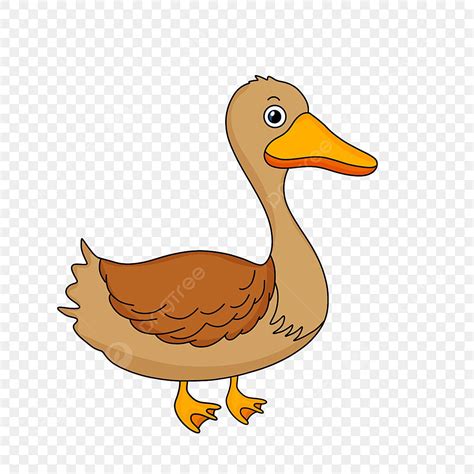 Ducks Brown Clipart Transparent PNG Hd, Hand Drawn Cartoon Brown Line Duck Clipart, Duck Clipart ...