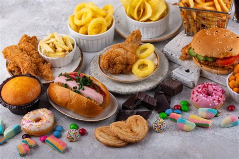 Premium Photo | Assortment of various unhealthy junk food