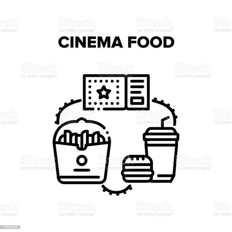 Cinema Food Vector Black Illustrations Stock Illustration - Download Image Now - Audience ...