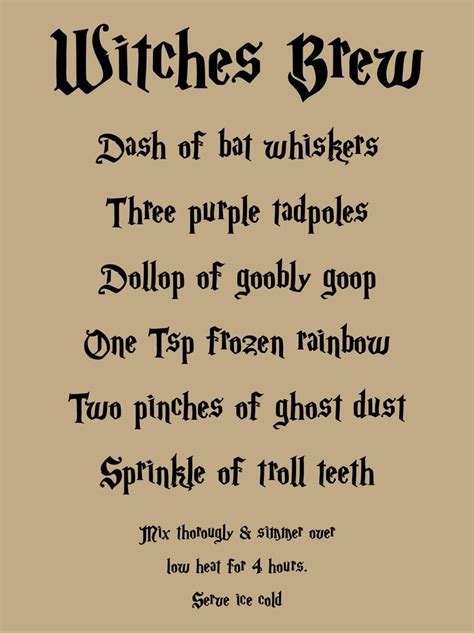 Free Printable Halloween Pretend Witches Spells Diy Halloween Spell ...