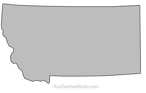 Montana map outline PNG shape state stencil clip art scroll saw pattern ...