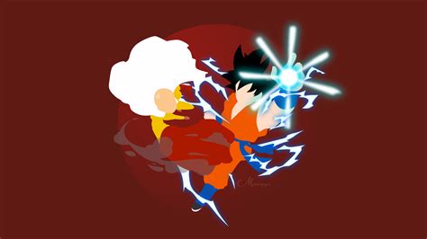 Download Saitama , Goku, Crossover, Dragon Ball, One Punch Man, - One Punch Man Minimalist On ...