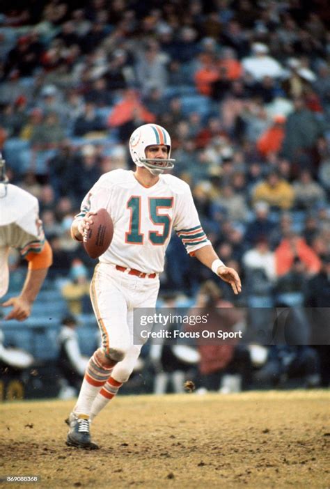 Quarterback Earl Morrall of the Miami Dolphins looks to pass against... News Photo - Getty Images