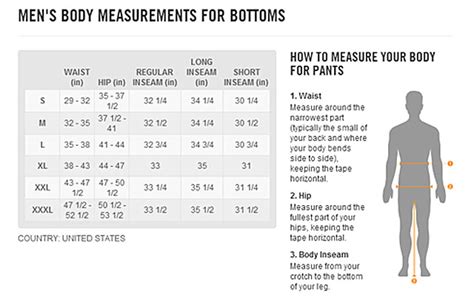 Nike Men's Pants Size Chart