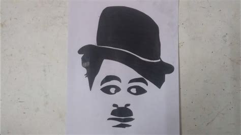 Stencil Art Portrait - Charlie Chaplan | Pencil Shading Drawing | Nitin ...