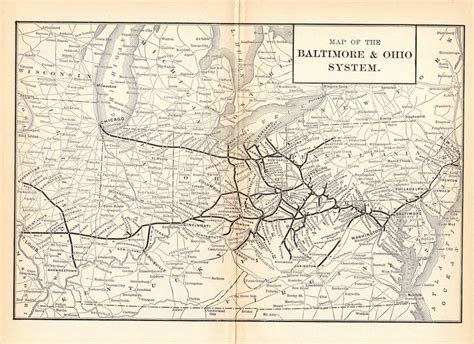 1906 Antique BALTIMORE AND OHIO Railroad Map B and O Railway - Etsy | Baltimore and ohio ...