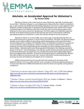 Aduhelm, an Accelerated Approval for Alzheimer’s | PDF