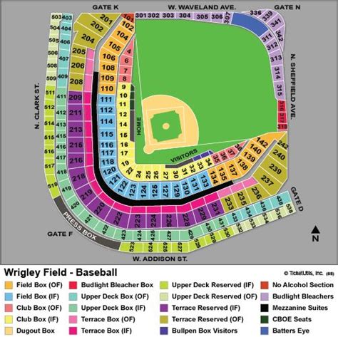 wrigley field seating map - Google Search