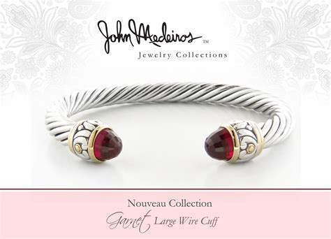 John Medeiros Jewelry Collections Nouveau wire cuff #jewelry #cuff #bracelet #garnet | Jewelry ...