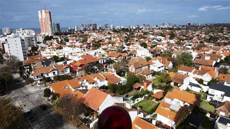 Argentina Mar Del Plata Aerial View of the Cities with Private Chalet Houses with Picturesque ...