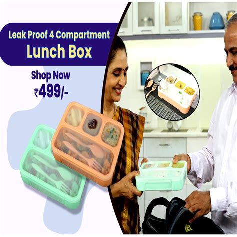 Buy Leak Proof 4 Compartment Lunch Box Online at Best Price in India on ...