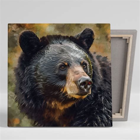 Black Bear Wall Decor, Canvas or Poster, Bear Themed Decor, Animal ...