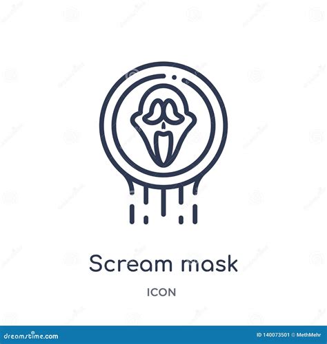 Linear Scream Mask Icon from Logo Outline Collection. Thin Line Scream ...