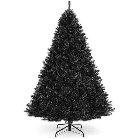 Best Choice Products 6ft Artificial Full Black Christmas Tree Holiday Decoration w/ 1,477 Branch ...