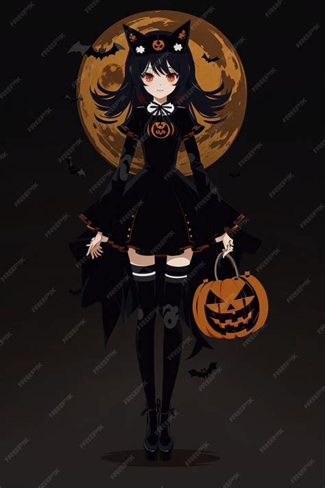 Premium AI Image | a poster for a anime girl with a pumpkin on her head