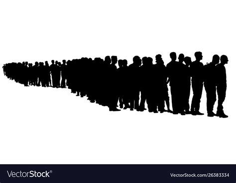 Group people waiting in line silhouette Royalty Free Vector