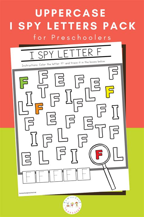 Download this set of uppercase I Spy Letter printable games. These alphabet worksheets are the ...