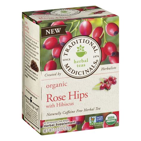 Traditional Medicinals, Organic Rose Hips With Hibiscus, Tea Bags, 16 Ct - Walmart.com