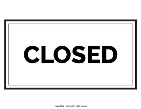 Printable Closed Sign – Free Printable Signs