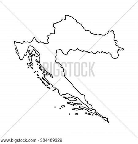 Outline Map Croatia Vector & Photo (Free Trial) | Bigstock