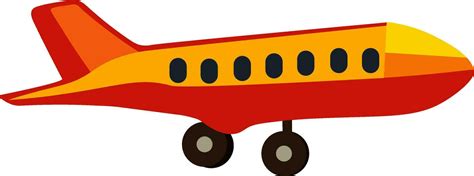 Red And Orange Airplane Icon In Flat Style. 24605454 Vector Art at Vecteezy