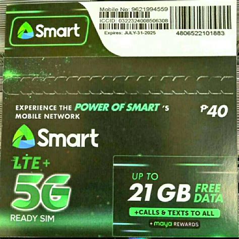 SMART SIM CARD 5G with Up to 21GB Data Brand New and Sealed Expiry: 2025 | Lazada PH