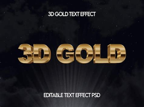 Premium PSD | 3d gold effect for logo and text