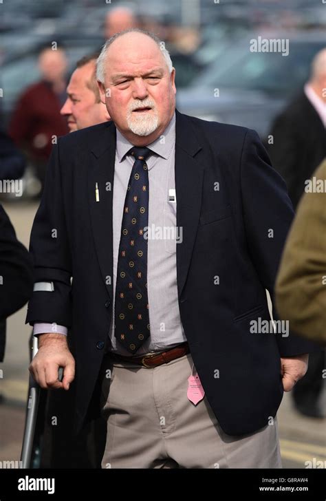 Mike Gatting arrives for Champion Day of the 2016 Cheltenham Festival at Cheltenham Racecourse ...