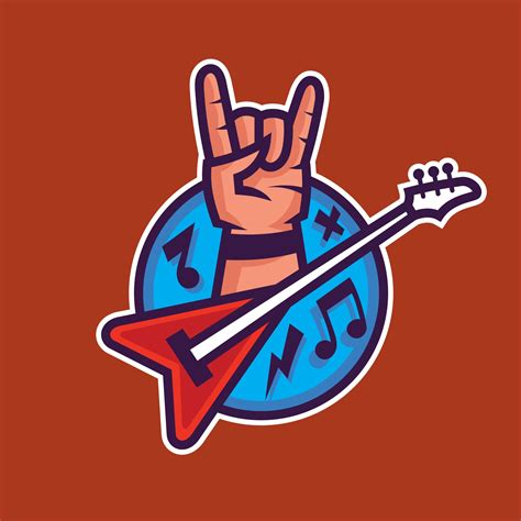 símbolo del rock'n'roll. arte conceptual de la música rock en estilo de ...