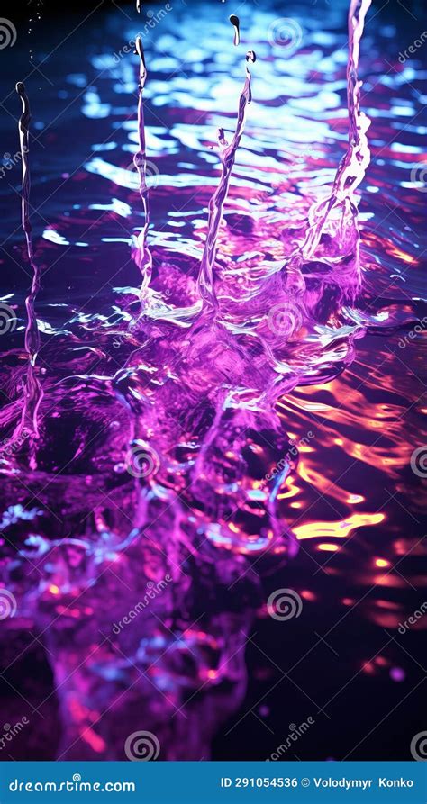 Water Splashing in a Vibrant Purple and Blue Background Stock Photo - Image of abstract, vibrant ...