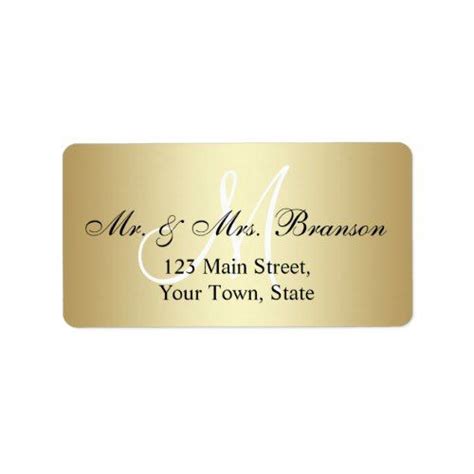 Elegant Gold Black Wedding Address Labels Monogram | Zazzle.com | Wedding address labels ...