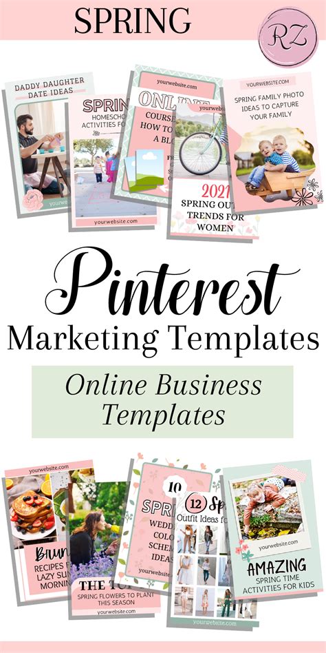 Spring Pinterest Marketing Templates - Online Business Templates for your Marketing Plan in 2021 ...