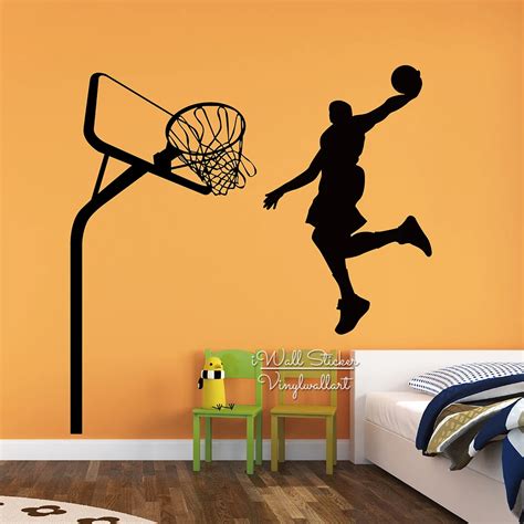 Basketball Man Wall Sticker Modern Basketball Wall Decal DIY Sports ...