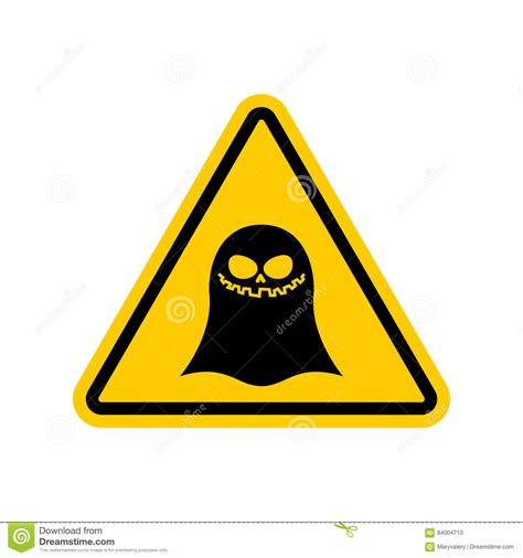 Attention Ghost. Dangers of Yellow Road Sign Stock Vector - Illustration of industry ...