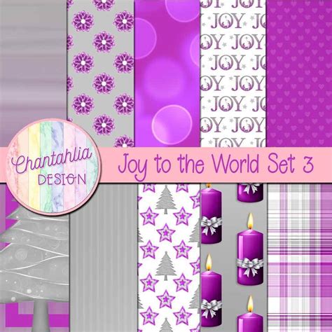 Joy to the World Digital Papers Set 3