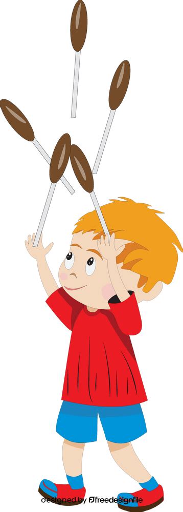 Young boy juggler cartoon clipart free download