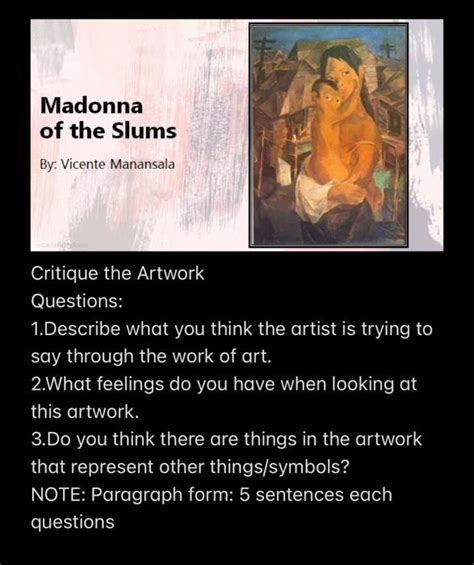 Madonna of the Slums By: Vicente Manansala Critique | Chegg.com