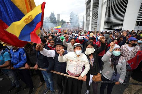 Ecuador's leader moves government seat as clashes escalate